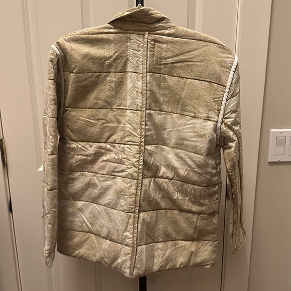 Free People Quilted Button Up Jacket in Faded Ivory Paisley Print NEW - Picture 9 of 9